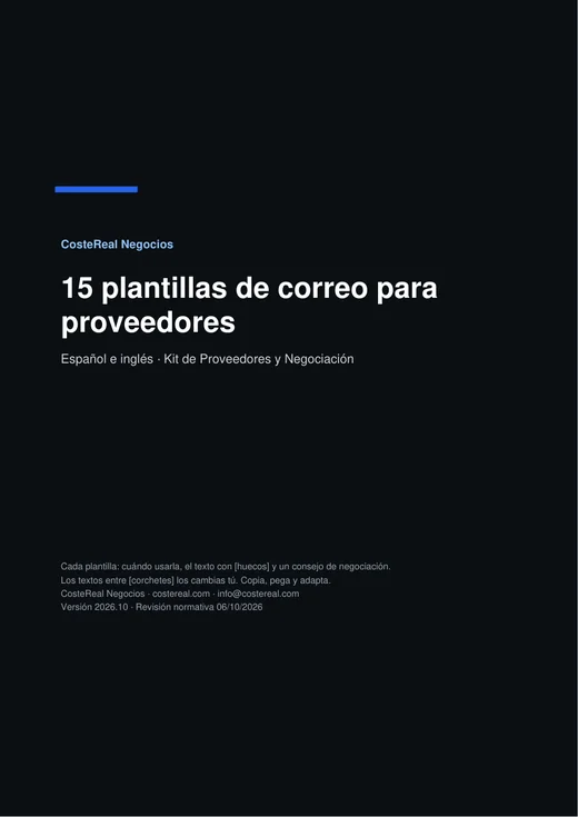 15 correos a proveedores